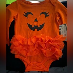 Koala Kids Halloween Pumpkin onesie with snaps bottom. NWT